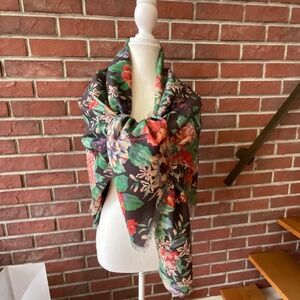 Liberty Of London Floral Wool Scarf Wrap Shawl NEW Made in England